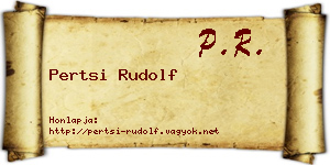 Pertsi Rudolf névjegykártya